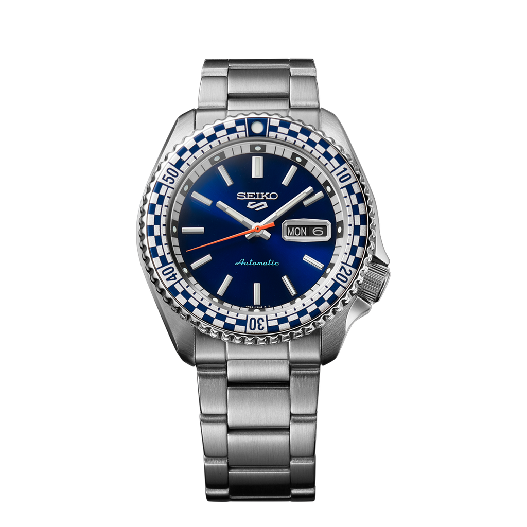 Seiko 5 Sports Petrol Blue ‘Checker Flag’ Special Edition Watch SRPK65K1